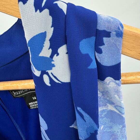 Jessica Howard Faux Wrap Floral Chiffon Maxi Dress 14 Wedding Guest Occasion - Picture 5 of 12